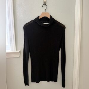 Zara Black Ribbed Knit Turtleneck